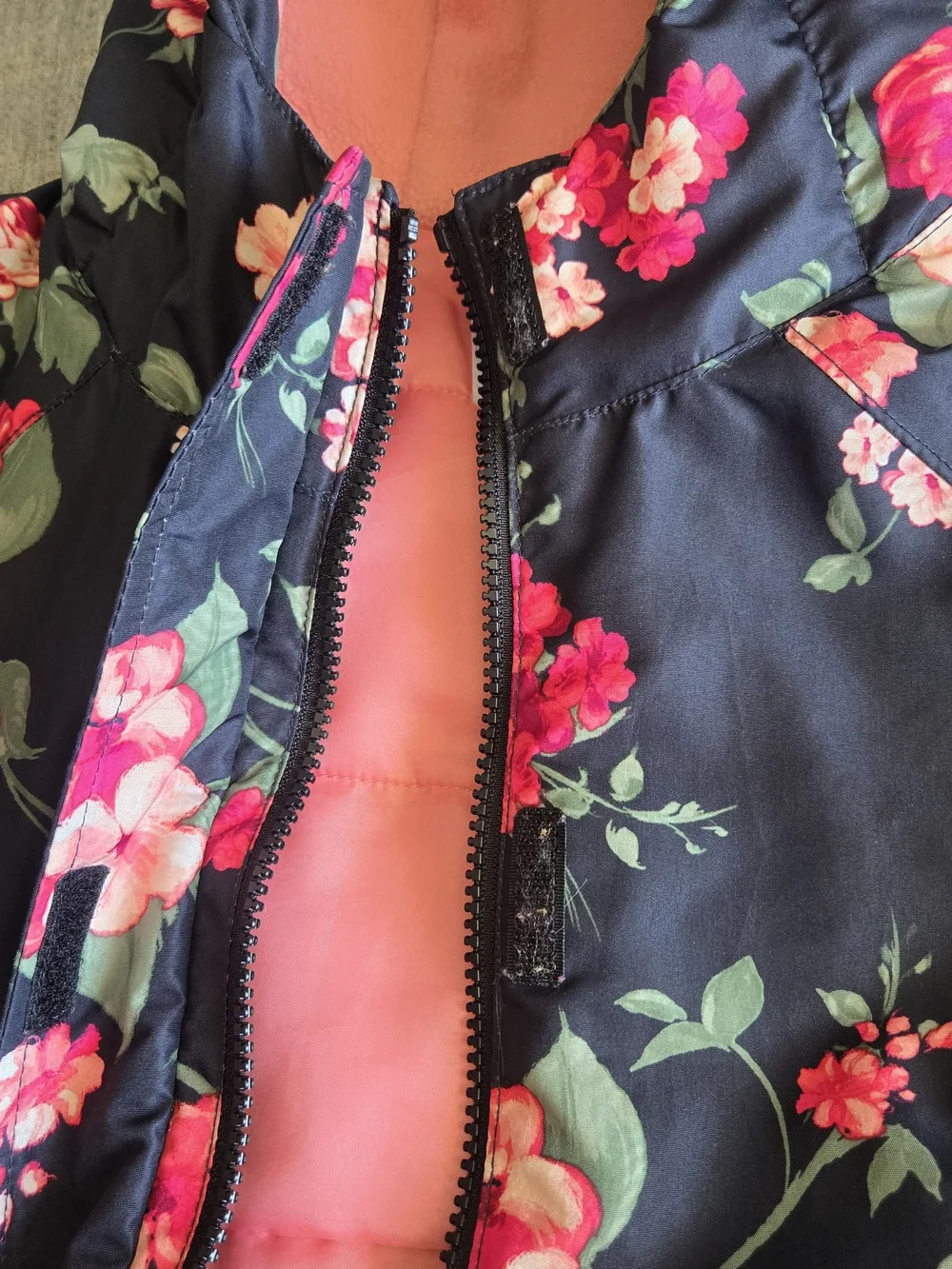 Girl's Floral Puffer Coat